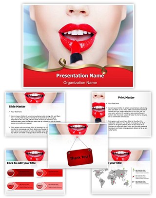 Red Lipstick Editable PowerPoint Template