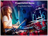 Playing Drums Editable PowerPoint Template