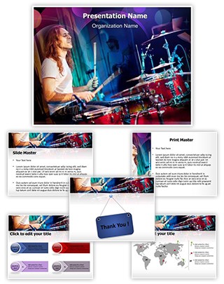 Playing Drums Editable PowerPoint Template