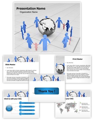 Globe and Family Editable PowerPoint Template