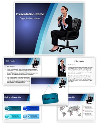 Businesswoman Looking Future Editable PowerPoint Template