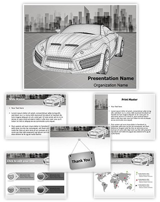 3D Modeling Wireframe Editable PowerPoint Template