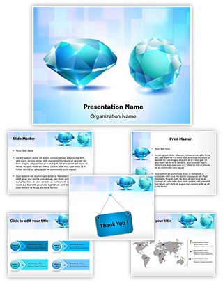 Blue Sapphire Diamond Editable PowerPoint Template