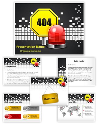 Page Not Found 404 Error Editable PowerPoint Template