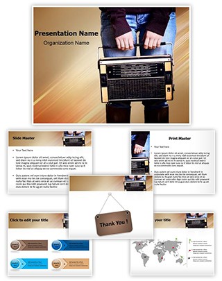 Vintage Radio Music Editable PowerPoint Template