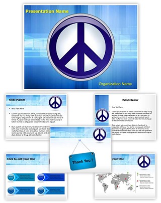 Symbol Peace And Love Editable PowerPoint Template