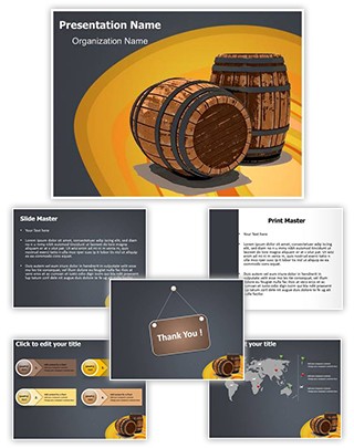 Winery Wine Barrel Editable PowerPoint Template