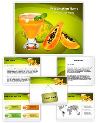 Papaya Juice Editable PowerPoint Template