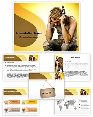 Teen Suicide Editable PowerPoint Template