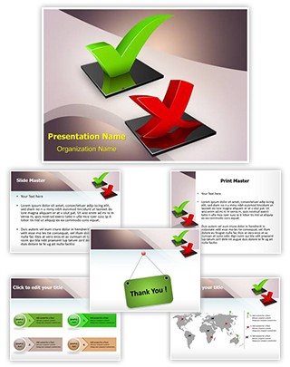 Questionnaire Check Mark Symbols Editable PowerPoint Template