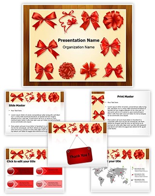 Gift Bows And Ribbons Editable PowerPoint Template