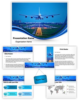Plane Runway Editable PowerPoint Template