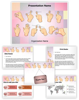 Hand Multitouch Gestures Editable PowerPoint Template