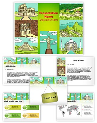 Heritage World 7 Wonders Editable PowerPoint Template