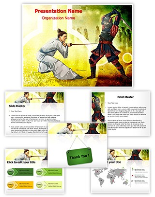 Samurai Fighting Editable PowerPoint Template