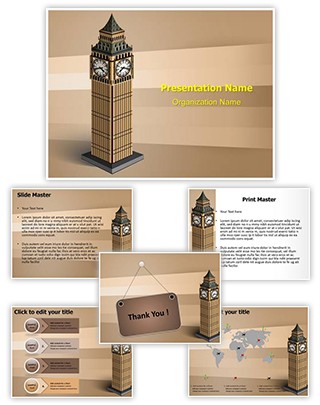 London Big Ben Tower Editable PowerPoint Template