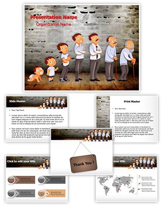 Generations Aging Process Editable PowerPoint Template