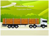 Commercial Logging Truck Editable PowerPoint Template