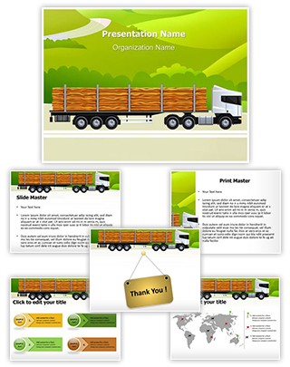 Commercial Logging Truck Editable PowerPoint Template