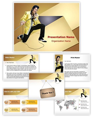 Style Elvis Presley Editable PowerPoint Template