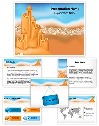 Beach Summer Holiday Editable PowerPoint Template