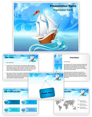 Sailboat Transportation Editable PowerPoint Template