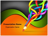 Colorful Pencil Art Editable PowerPoint Template