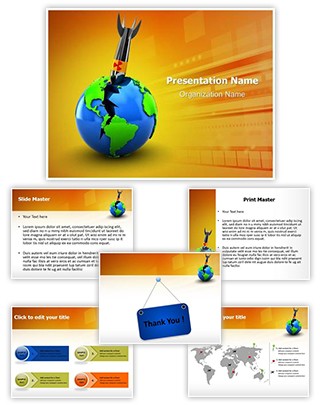 Globe Nuclear Threat Editable PowerPoint Template