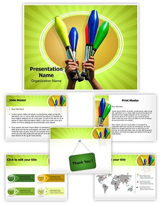 Juggling Clubs Editable PowerPoint Template