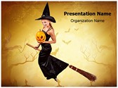 Flying Sorceress Editable PowerPoint Template