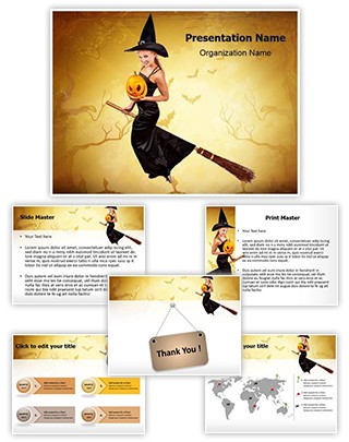 Flying Sorceress Editable PowerPoint Template