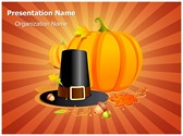 Autumn Thanksgiving Pilgrim Editable PowerPoint Template