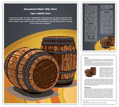 Winery Wine Barrel Editable Word Template