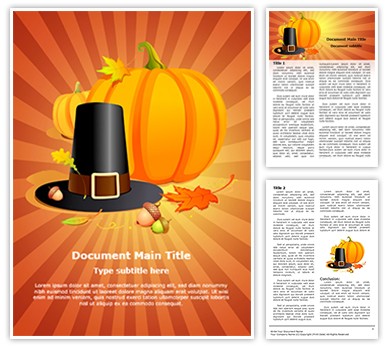 Autumn Thanksgiving Pilgrim Editable Word Template