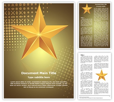 Celebration Gold Star Editable Word Template