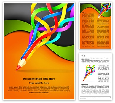 Colorful Pencil Art Editable Word Template