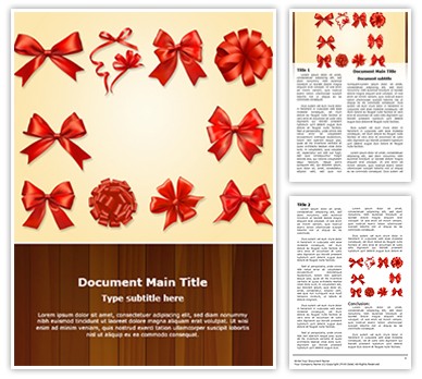 Gift Bows And Ribbons Editable Word Template