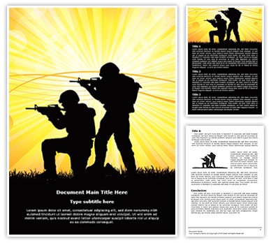 Military Soldiers War Editable Word Template