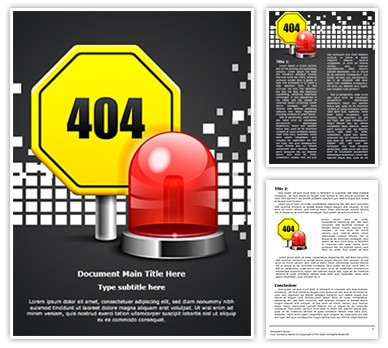 Page Not Found 404 Error Editable Word Template