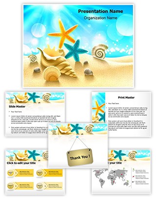 Beach Summer Holidays Editable PowerPoint Template