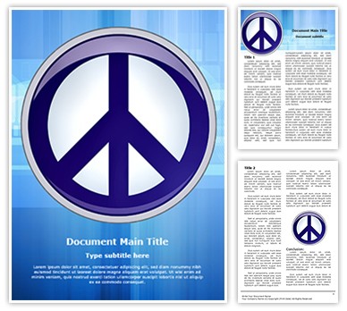 Symbol Peace And Love Editable Word Template