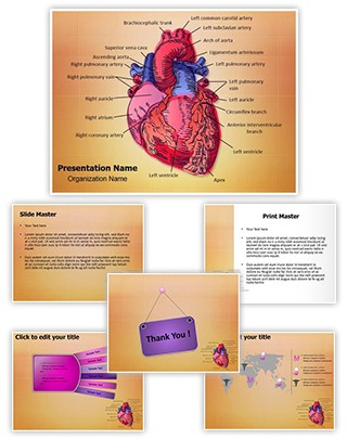 Cardiac Blood Vessels Editable PowerPoint Template