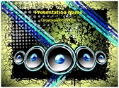 Disco Speakers Background Editable PowerPoint Template