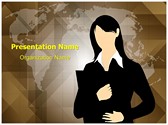 Business Female Entrepreneur Editable PowerPoint Template