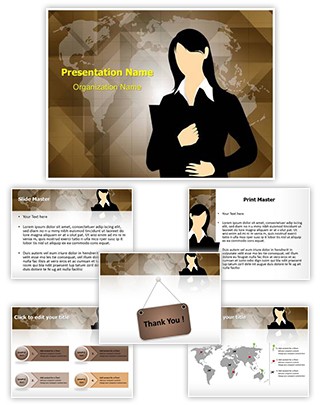 Business Female Entrepreneur Editable PowerPoint Template