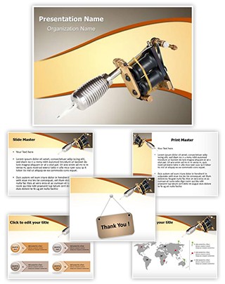 Tattoo Machine Editable PowerPoint Template