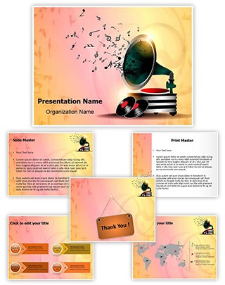 Gramophone Abstract Background Editable PowerPoint Template