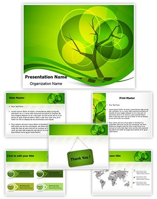 Green Tree Background Editable PowerPoint Template