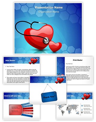 Heart Stethoscope Editable PowerPoint Template