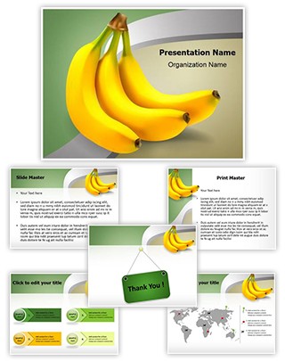 Food Ripe Bananas Editable PowerPoint Template